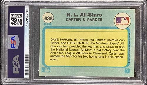 Gary Carter otomatik imzalı kart Fleer 638 1982 Montreal Expos PSA Kapsüllü