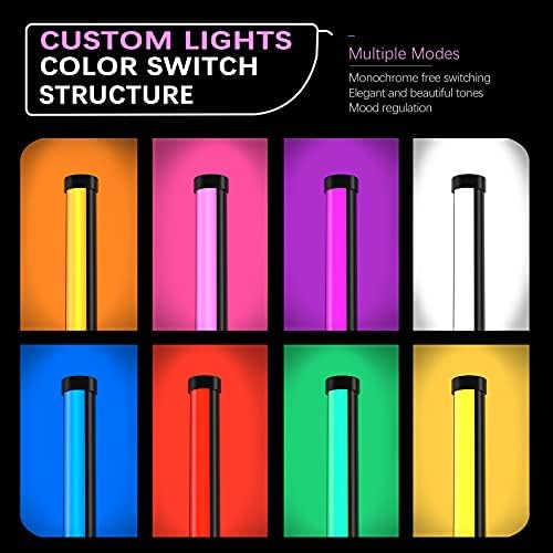 LED Renk Değiştirme Köşe Ayakta Işık, RGB Kısılabilir Bar Metal Zemin Lambası Oturma Odası, Yatak Odası ve Yaratıcı Oda için