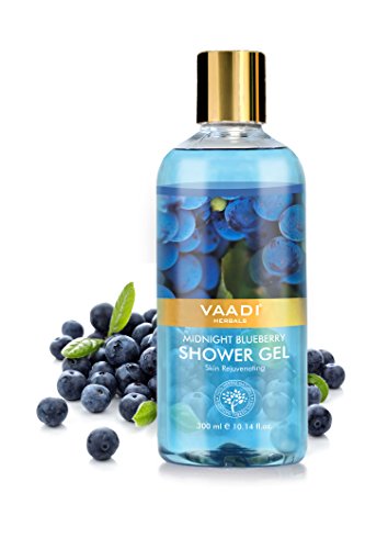 Vaadi Herbals Duş Jeli-Sülfatsız-Bitkisel Vücut Yıkama - (Midnight Blueberry-1 X 10.14 Fl Paket.Oz)
