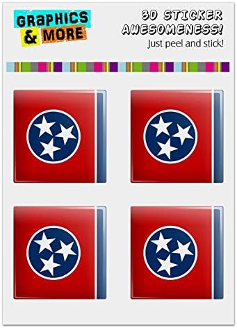GRAFİK ve DAHA Tennessee Eyalet Bayrağı Bilgisayar Kasası Modding Rozet Amblem Reçine Tepesinde 1 Çıkartmalar-4 Set
