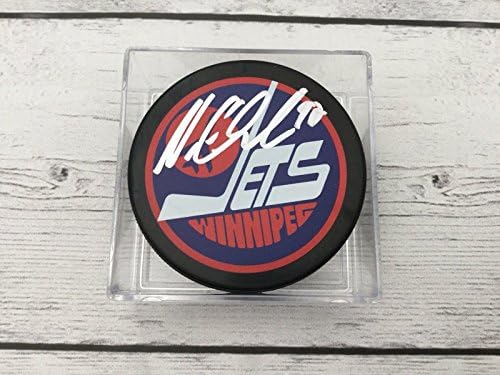 Nikolaj Ehlers İmzalı Hokey Diski Winnipeg Jets b İmzalı NHL Diskleri İmzaladı