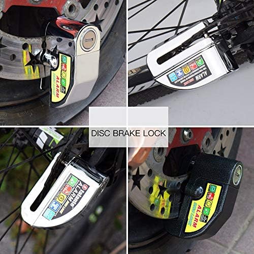 MASO Disk Fren Kilidi Gümüş Motosiklet Bisiklet Anti-Hırsızlık Alarm Elektrikli Kilit Su Geçirmez 110dB Alarm Sesi için Motosiklet