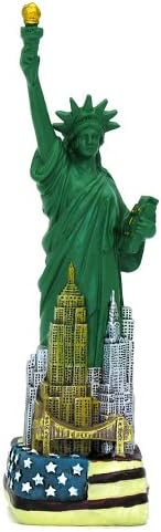 Hediyelik Eşyalarımı unuttum 6 İnç Özgürlük Heykeli Çoğaltma NYC Skyline Amerikan Bayrağı Özel Baskı Heykelleri