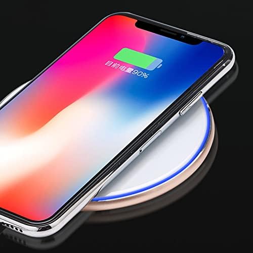 Kesoto Slim Qi Ayna Kablosuz Şarj Cihazı 10W Taşınabilir Hızlı Şarj İstasyonu, Cep Telefonları için Göstergeli-Gümüş