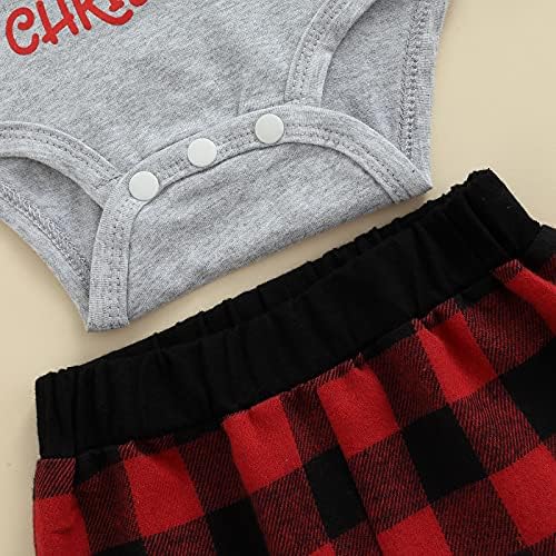 Benim 1st Noel Yenidoğan Erkek Bebek Kız Kıyafet, Merry Christmas Unisex Bebekler 3 adet Giysi Set Sevimli Tops + Çizgili Pantolon