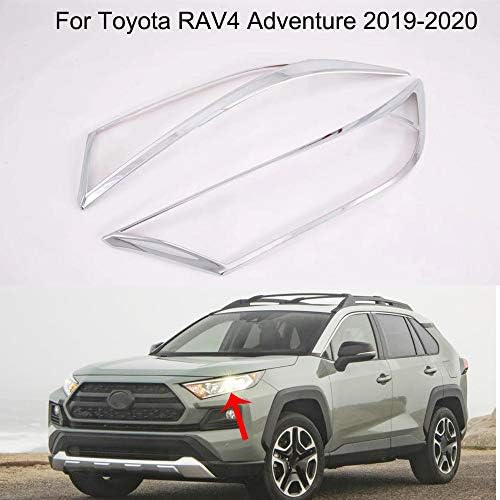 Yıngchı Araba Krom Ön Far Lambası Kapağı Göz Kapakları Kalıp Trimler Toyota RAV4 Macera 2019-2020 ıçin