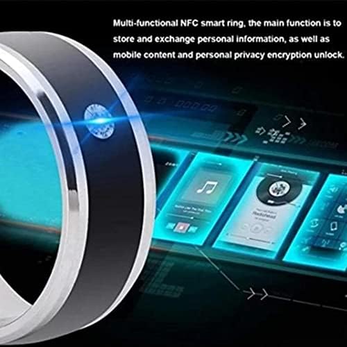 KeyiwaA Akıllı Yüzük, NFC Cep Telefonu Akıllı Yüzük Paslanmaz Çelik Yüzük Kablosuz Radyo Frekans Iletişim Su Direnci Takı ıçin