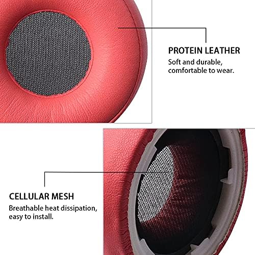 HUYUN Protein Deri Kulak Pedleri Değiştirme Sony WH-H800 Kulaklıklar Earpads, Kulaklık Kulak Yastık Onarım Parçaları (Kırmızı)