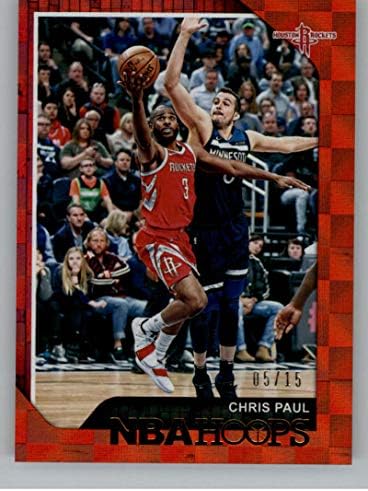 2018-19 NBA Çemberler Kırmızı Dama Tahtası 91 Chris Paul SER/15 Houston Rockets Panini tarafından yapılan Resmi Ticaret Kartı