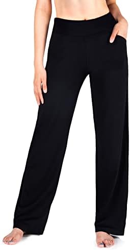 Yogipace kadın Petite / Düzenli / Uzun Boylu Düz Bacak Gevşek Fit Yoga Pantolon Eşofman Altı Cepli