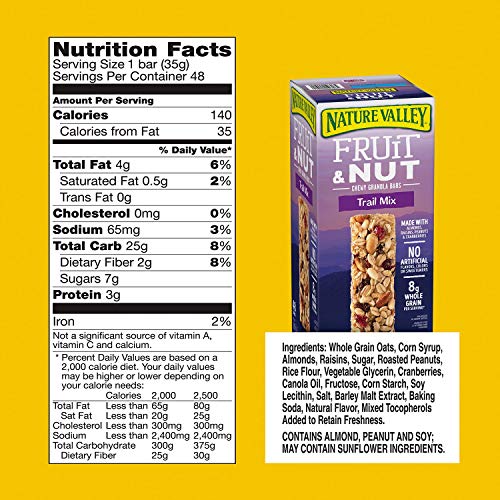 Nature Valley Fruit & Nut Chewy Trail Mix Granola Barlar (48 ct.) (2'li paket)