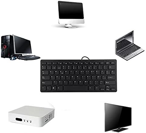 Geçirmez Mini Kablolu Klavye Ultra-İnce 78 Tuşları Kablolu Taşınabilir Klavye USB Arayüzü Mini Klavye Masaüstü PC için