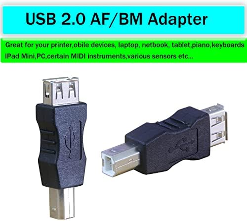 LGDehome USB 2.0 A Dişi USB B Baskı Erkek Adaptör Dönüştürücü,USB AF / BM Adaptörü, Tip A Dişi USB B Baskı Erkek Adaptör Konektörü