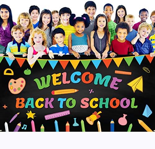 KMUYSL Okula Hoş Geldiniz Afişi-Ekstra Büyük Kumaş 79 X 40 - Okulun İlk Günü Arka Plan Afişi-Okula Hoş Geldiniz Parti Süslemeleri