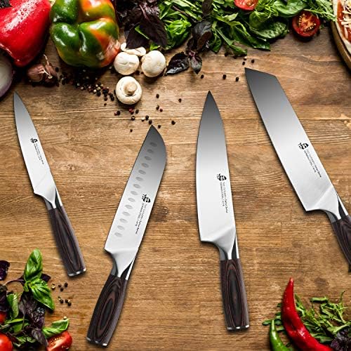 TUO Şef Bıçağı 6 inç-Profesyonel Mutfak pişirme Bıçağı Japon Gyuto Bıçaklar Sebze Et ve Meyve-Alman HC Paslanmaz Çelik - Ergonomik