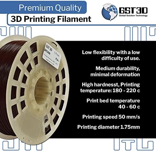 Filament 1.75 mm 3D Yazıcı Sarf, 1 kg Biriktirme (2.2 lbs), Boyutsal Doğruluk + / -0.05 mm, Fit En FDM Yazıcı (Kahverengi)