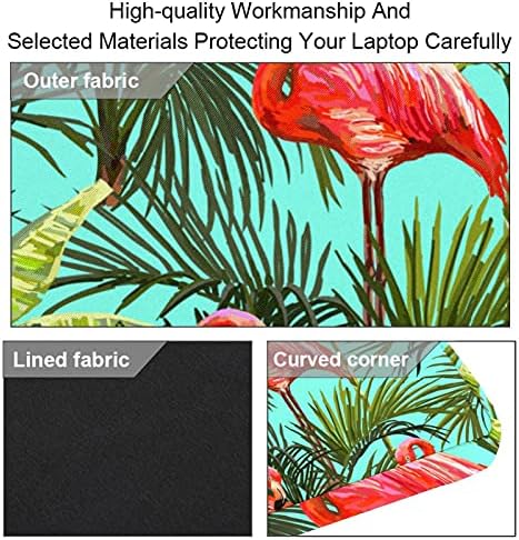Tropikal Yeşil Flamingo laptop çantası Kadınlar için Messenger omuzdan askili çanta 14.5 İn Laptop taşıma çantası İş Evrak Çantası