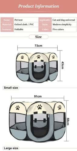 NC Taşınabilir Pet Çadır Pet Bebek Çit Köpek Evi Kedi Evi Kulübesi Köpek Kedi Aksesuarları Katlanır Sekizgen Kafes Pet Malzemeleri