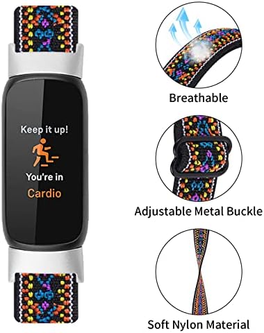 FFENFEI saat kordonları Aksesuar Compatbile için Fitbit Luxe Kadın ve Erkek, ayarlanabilir Elastik Naylon spor saat kayışı Bilezik
