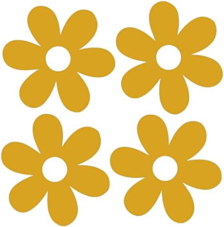 NBFU çıkartmaları Groovy Papatya Çiçek Yaprakları 1 (Metalik Altın) (2 Set) Premium Su Geçirmez Vinil süslü çıkartmalar dizüstü