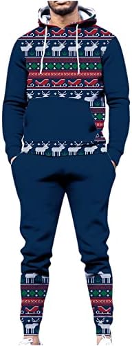 Noel Kıyafetler erkekler 2 parça setleri Rahat Eşofman Elk Bluz Hoodies + Pantolon Spor Streetwear Artı Boyutu