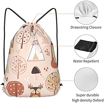 Sevimli Hayvan ipli sırt çantası Spor Salonu ipli çanta Seyahat Büyük İpli Cinch paket İle Kadın Erkek çocuklar için Su Geçirmez