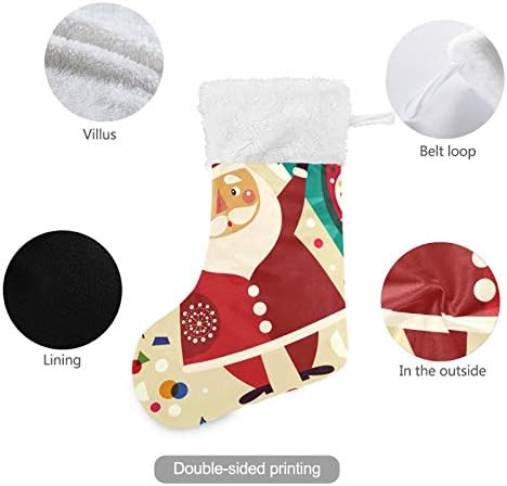 YUEND Noel Stocking Kitleri 1 Parça için Aile Tatil Noel Parti Süslemeleri ile Beyaz Peluş Trim Klasik Kişiselleştirilmiş Büyük