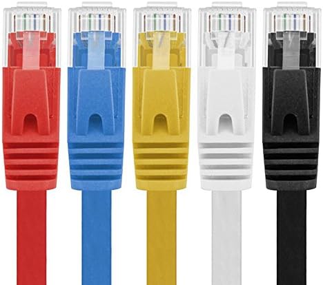 Cat 6 Ethernet Kablosu(Karışık Renkli 5 Paket) Cat6 İnternet Ağ Kablosu Düz, Ethernet Patch Kabloları Kısa, Bağlantısız RJ45