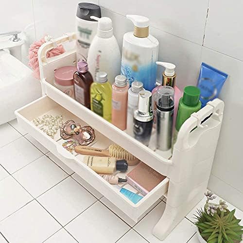 DFYYQ Banyo Raf Duş Ajanda Kozmetik Saklama kutusu Yumruk Ücretsiz Zemin Ayakta Plastik İşlevli Çekmece Kanca(Renk: Katmanlı