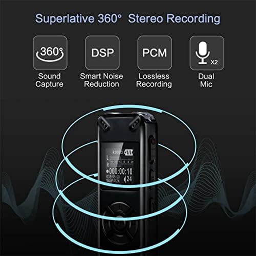 KGEZW Profesyonel Ses Aktive Dijital Ses Kaydedici Kayıt Kulaklık WAV MP3 Çalar (Renk: gösterildiği Gibi, Boyutu: 32 GB)
