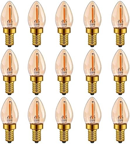 1 W E12 Vintage LED ampul Edison led ışık 1 W dim ışık 2200 K sıcak beyaz ampuller Amber cam Mini küre ampul için kapalı açık