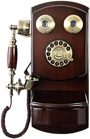 Lorchwise Döner Çevirmeli Telefon - Klasik Kahverengi Retro Eski Moda Sabit Hat - Ev Dekorasyonu için
