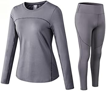 YFQHDD Termal Iç Çamaşırı Kadın Paçalı Don Polar Kış Elastik Spor Setleri (Renk : B, Boyutu : S (45-52 kg))