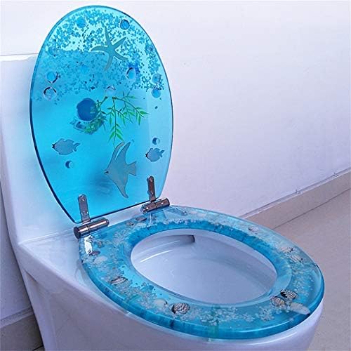 ZHAOTARPS Tuvalet Koltuk, Reçine U V O Tipi Genel Ev Tuvalet Kapağı Kalınlaşmış Yavaşlatmak Tuvalet Kurulu Aksesuarları Mavi