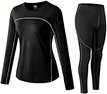 YFQHDD Termal Iç Çamaşırı Kadın Paçalı Don Polar Kış Elastik Spor Setleri (Renk : A, Boyutu : L (60-68 kg))