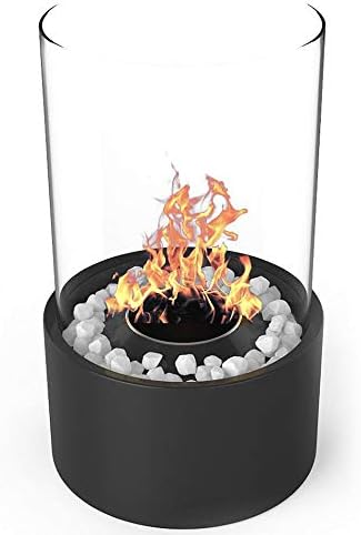 Elite Koleksiyonu Siyah Eden Ventless Kapalı Açık Ateş Çukuru Masa Üstü Taşınabilir Yangın Kase Pot Biyo Etanol Şömine Siyah-Jel