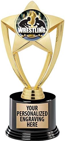 Crown Awards Güreş Kupası, Lüks Yuvarlak Tabanlı 8 Altın Yıldız Güreş Kupaları