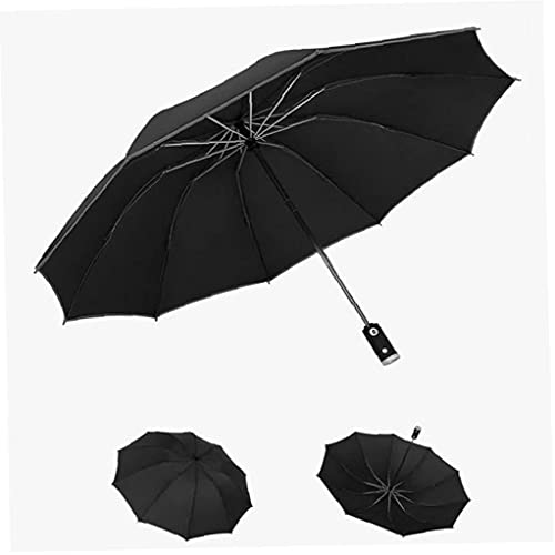 Hava soğutucu katlanır şemsiye otomatik hafif şemsiye ile led ışık yansıtıcı şerit lacivert
