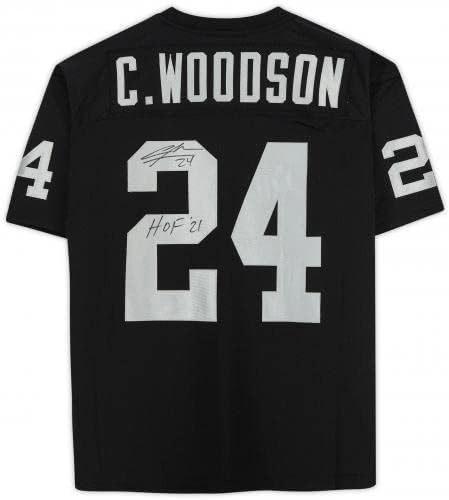 Charles Woodson Las Vegas Raiders İmzalı Mitchell & Ness HOF 21 Yazılı Siyah Otantik Forma-İmzalı NFL Formaları