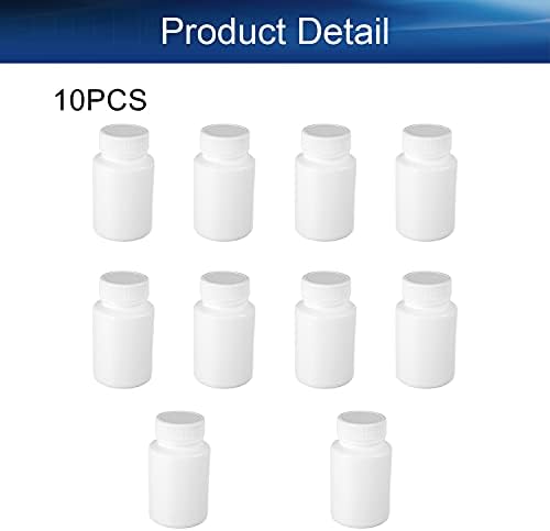Heyıarbeıt 10 Parça Plastik Boş Lab Silindirik Kimyasal Konteyner Reaktif Polietilen Şişe, 80 ml