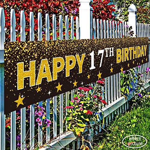 Ushınemı Mutlu 17th Doğum Günü Afiş Parti Süslemeleri, 17 Yaşında Doğum Günü Zemin, Tezahürat için 17th Yıl Yıldönümü Büyük İşaretleri,