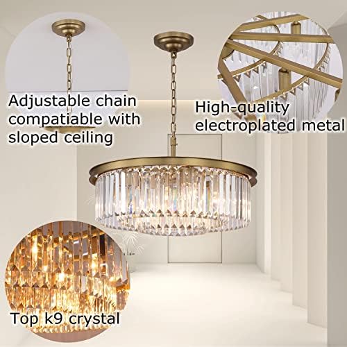 GMlixin Modern Kristal Avize Kolye Tavan Işıkları Yemek Oturma Odası Fuaye Koridor için 3-Tier Avizeler Aydınlatma Armatürü 8-Lights(Dia