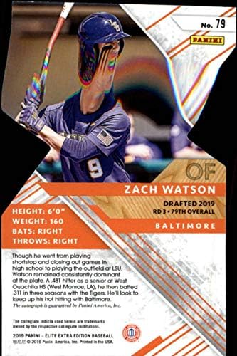 2019 Elite Ekstra Baskı EEE İmza Durumu Die-Cut Kravat-Boya 79 Zach Watson Oto SER10 Baltimore Orioles Resmi Collegiate Lisanslı
