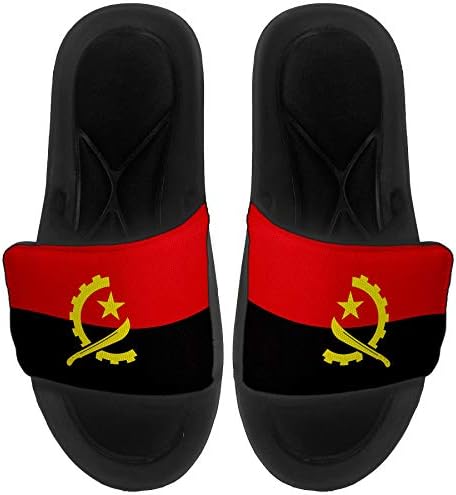 ExpressİtBest Yastıklı Slide-On Sandalet / Erkekler, Kadınlar ve Gençler için Slaytlar-Angola Bayrağı (Angola) - Angola Bayrağı