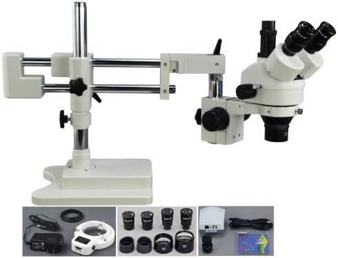 OMAX 2X-90X Dijital Zoom Trinoküler çift-Bar Boom standı Stereo mikroskop ile 9.0 MP USB kamera ve 54 LED halka ışık ile ışık