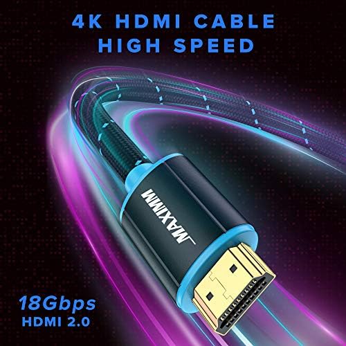 HDMI Kablosu 4K Ultra HD 30 Ayak (5 Paket) Naylon Örgülü HDMI 2.0 Kablosu, Yüksek Hızlı 18Gbps 4K@60Hz HDR, 3D, 2160p, 1080p,