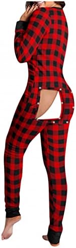 ASDFY Bayan Seksi Pijama Tulum Kadınlar ıçin Sevimli Baskı Loungewear Bodycon Uzun Kollu Onesie Pijama Rahat Ev Tekstili