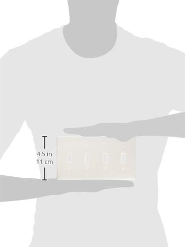 Leviton 80712-W 4-Gang Geçiş Cihazı Anahtarı Duvar Plakası, Standart Ölçü, Termoplastik Naylon, Beyaz