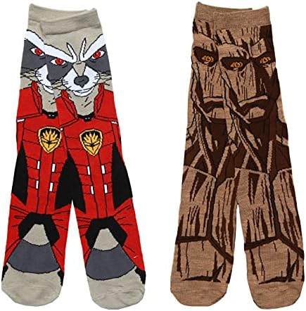 Guardians of the Galaxy Groot & Rocket 2'li paket Yetişkin Mürettebat Çorapları