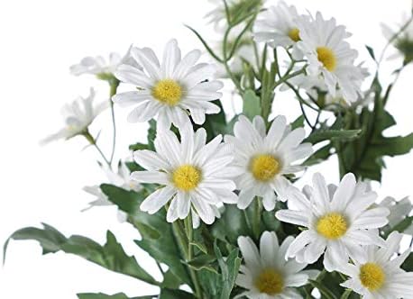 AngelUU Yapay Çiçekler, İpek Papatya, Yapay Papatya Ev Dekorasyon için, Düğün Dekorasyon (Beyaz, 2 ADET)